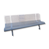 Old public wrought iron bench painted white - 50s