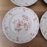 Set of 6 Limoges porcelain dinner plates by Deshoulières