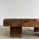 Asian solid wood quadripod brutalist coffee table H30 L81 l42