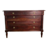 Empire style chest of drawers in solid mahogany
