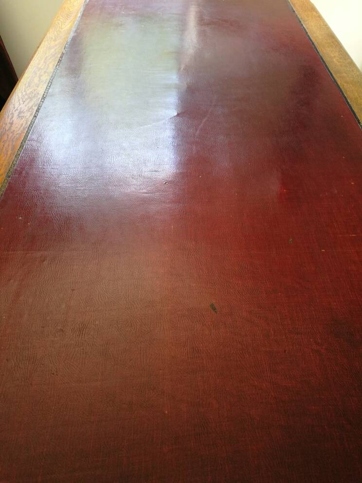 Wood and leather minister's desk