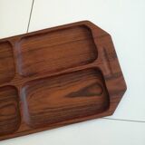 Rectangular serving tray in solid teak