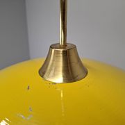 1970s Ludib Mid-Century Pendant Lamp in Yellow Metal, Brass and Glass