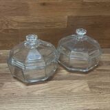 2 bonbonnière en verre Arcoroc