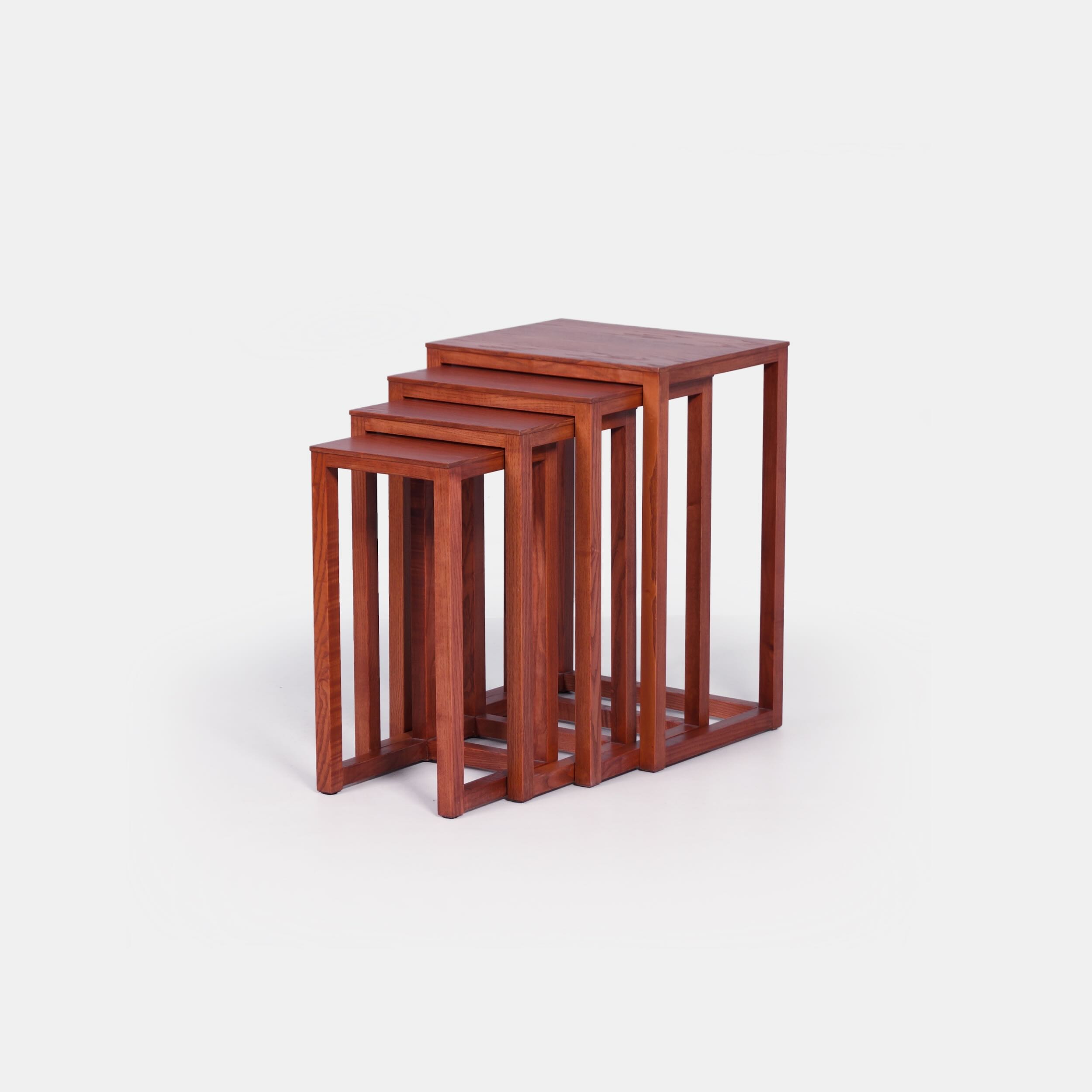 Nesting tables by Josef Hoffmann for Wittmann, 1980s – Ash wood