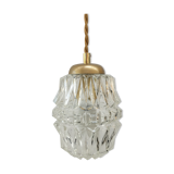 Vintage molded glass pendant lamp