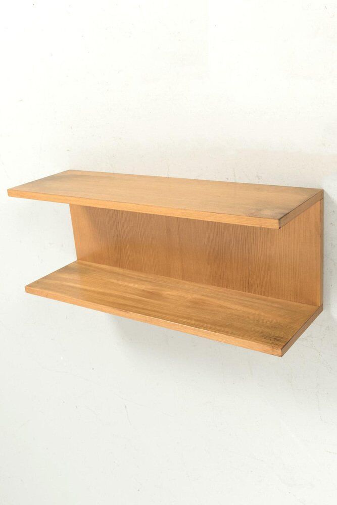 Blonde Wood Veneer Wall Shelf