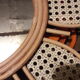 Rattan sun mirror and caning diameter 50cm