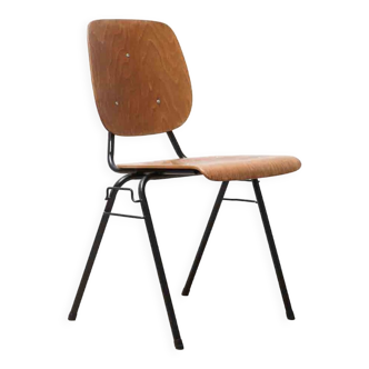 Chaise vintage Kho Lian Le en placage de chêne