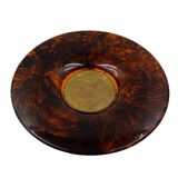 Hollywood regency brass and tortoiseshell lucite tray, Guzzini Italy 1970s
