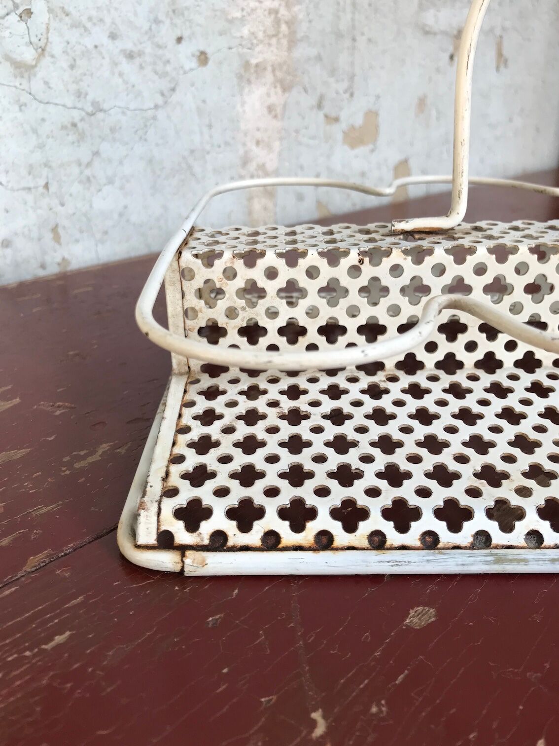 Perforated metal glass basket