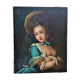 Oil on canvas young woman with dove