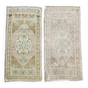 Lot de 2 tapis turcs vintage faits main