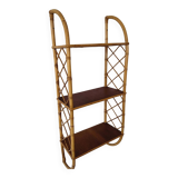 Vintage wall shelf in bamboo and wood