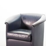 Wittmann Petrol Soft Leather Club Chair Model Aura  Designed by Paolo Piva