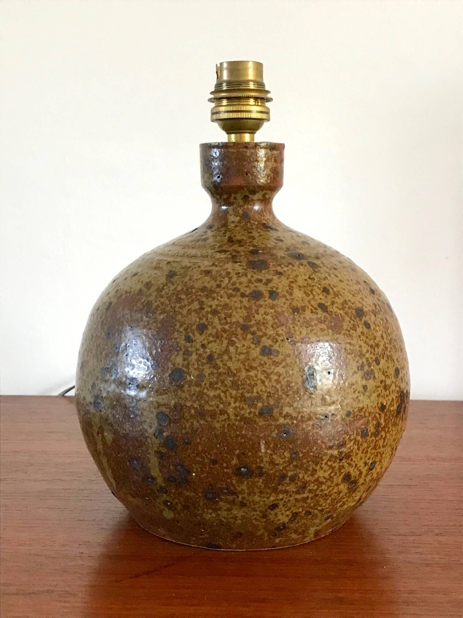 Vintage pyrite stoneware lamp from the 70s