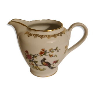Pot à lait porcelaine royale décor floral et paon