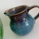 Pitcher in enamelled blue sandstone