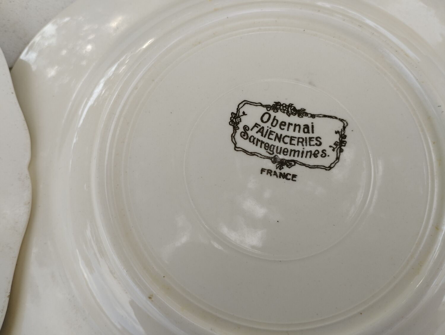 Alsatian plates Obernai earthenware Sarreguemines