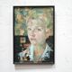 Vintage painting portrait on paper