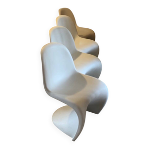 4 chaises Verner Panton - blanches