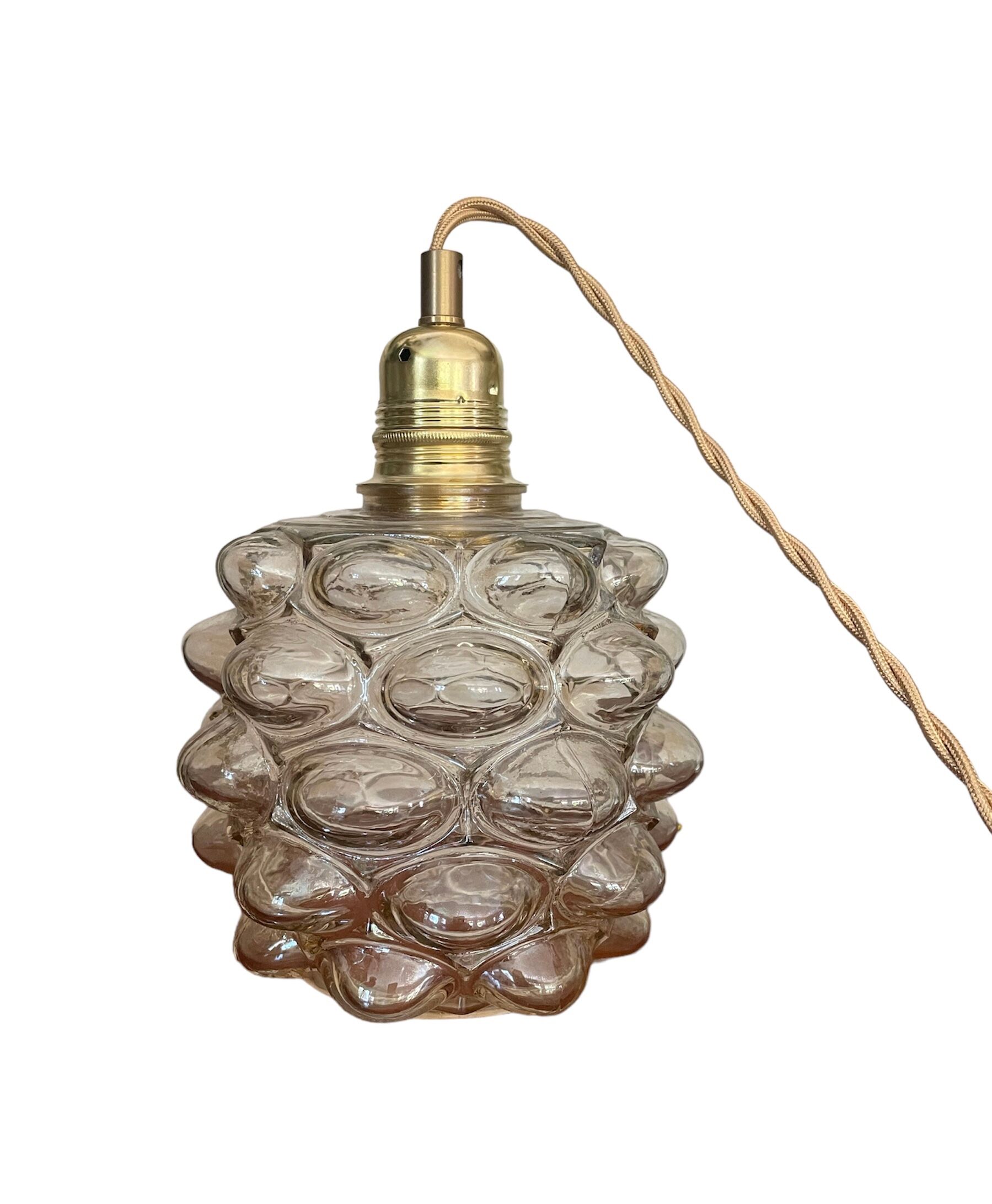 Amber glass pendant lamp Helena Tynell