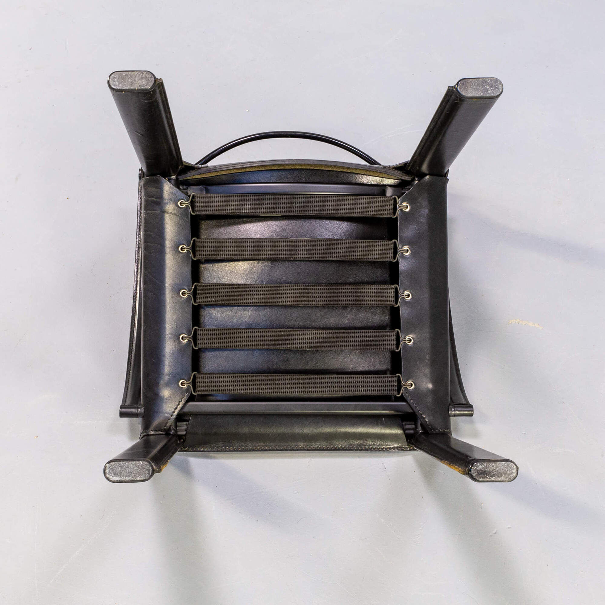 Carlo Bartoli black leather dining chair for Matteo Grassi set/4