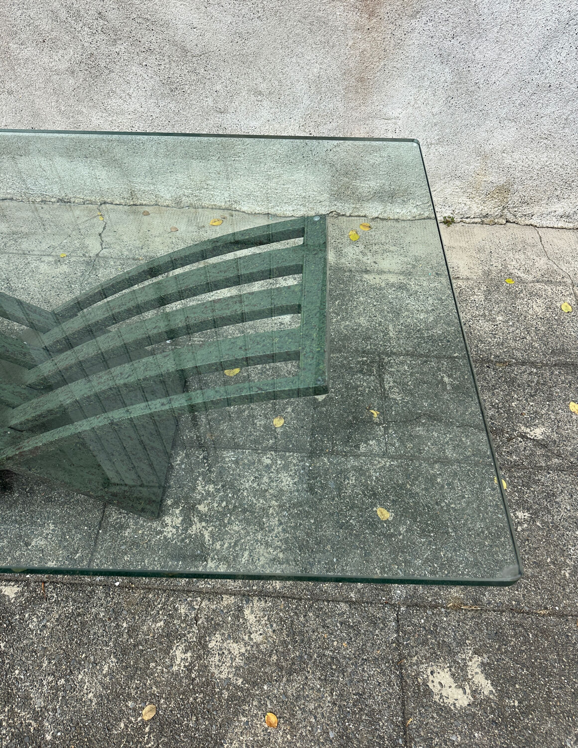 Vintage design coffee table in glass and bronze Vvv Valenti