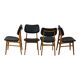 Vintage Design Chairs Beech Wood Black Skai Leather East Germany Möbel 1960