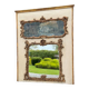 Fireplace Mirror Or Trumeau, Oil On Canvas And Gilded Wood, 18th Century