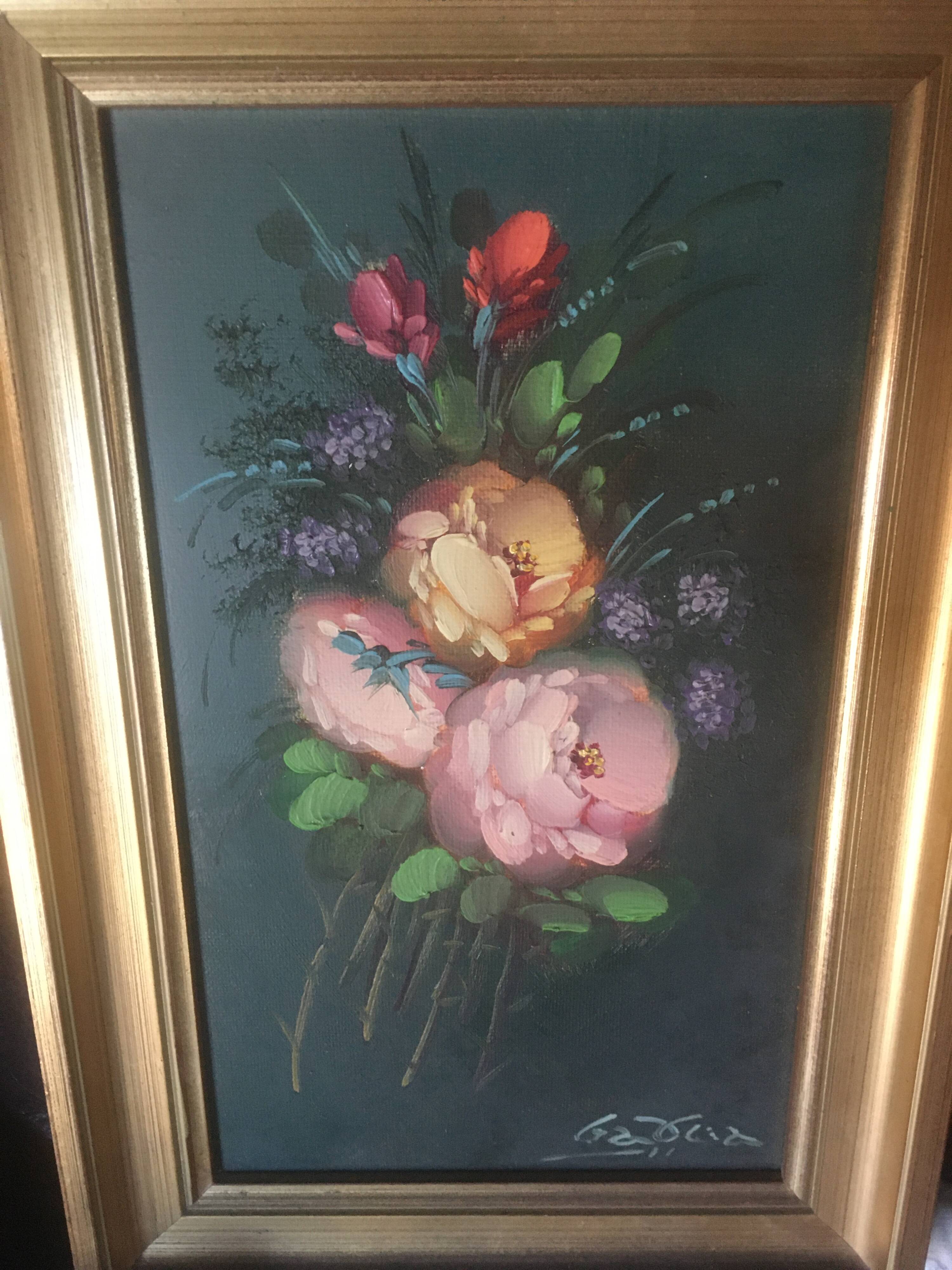 Oil painting bouquet of flowers
