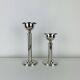 Pair of chrome postmodern candlesticks, 1980s