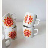 Set of 5 porcelain coffee cups from the 70s - Bavaria Germany
