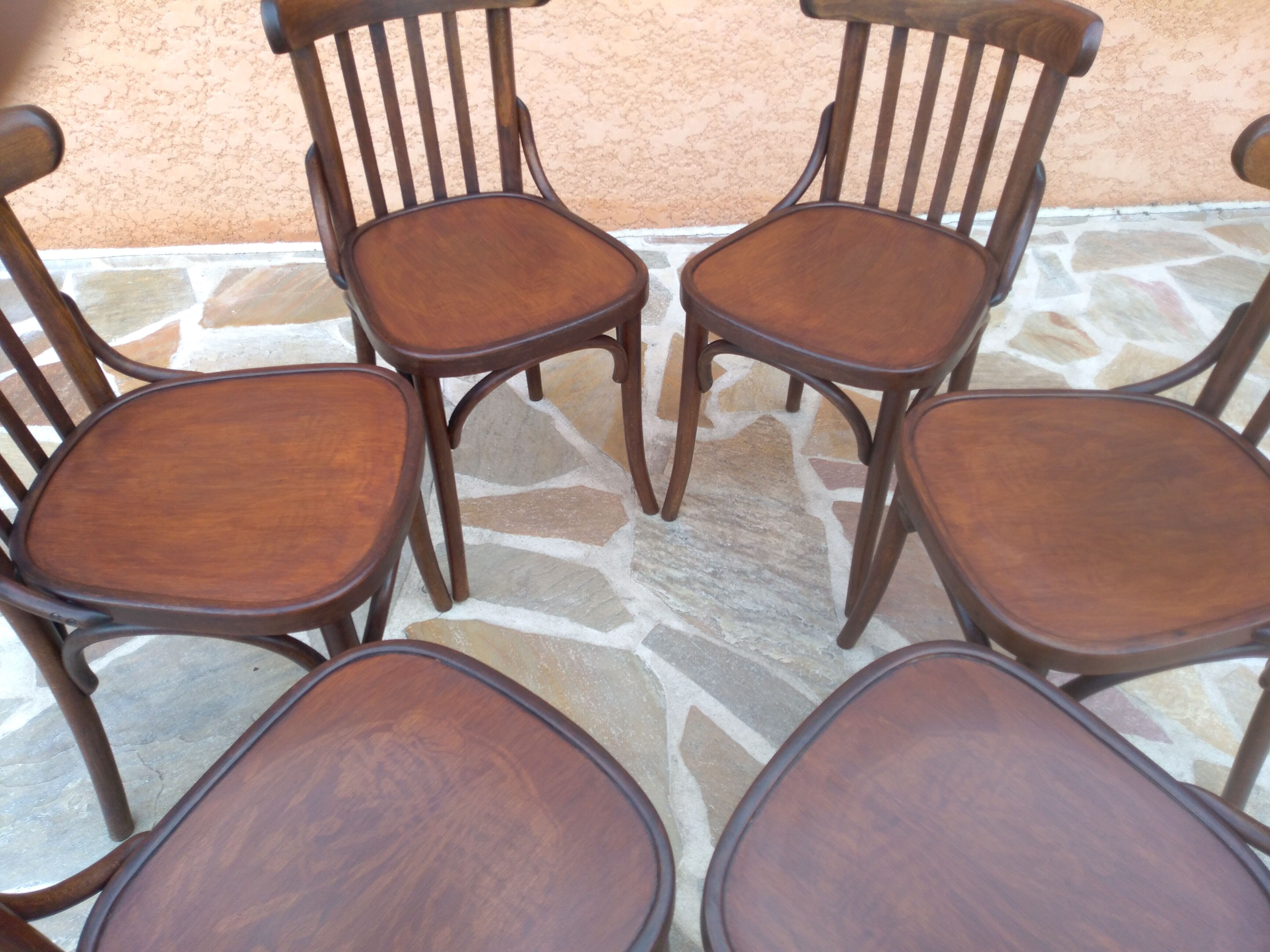 Suite of 6 bistrot chairs 1960