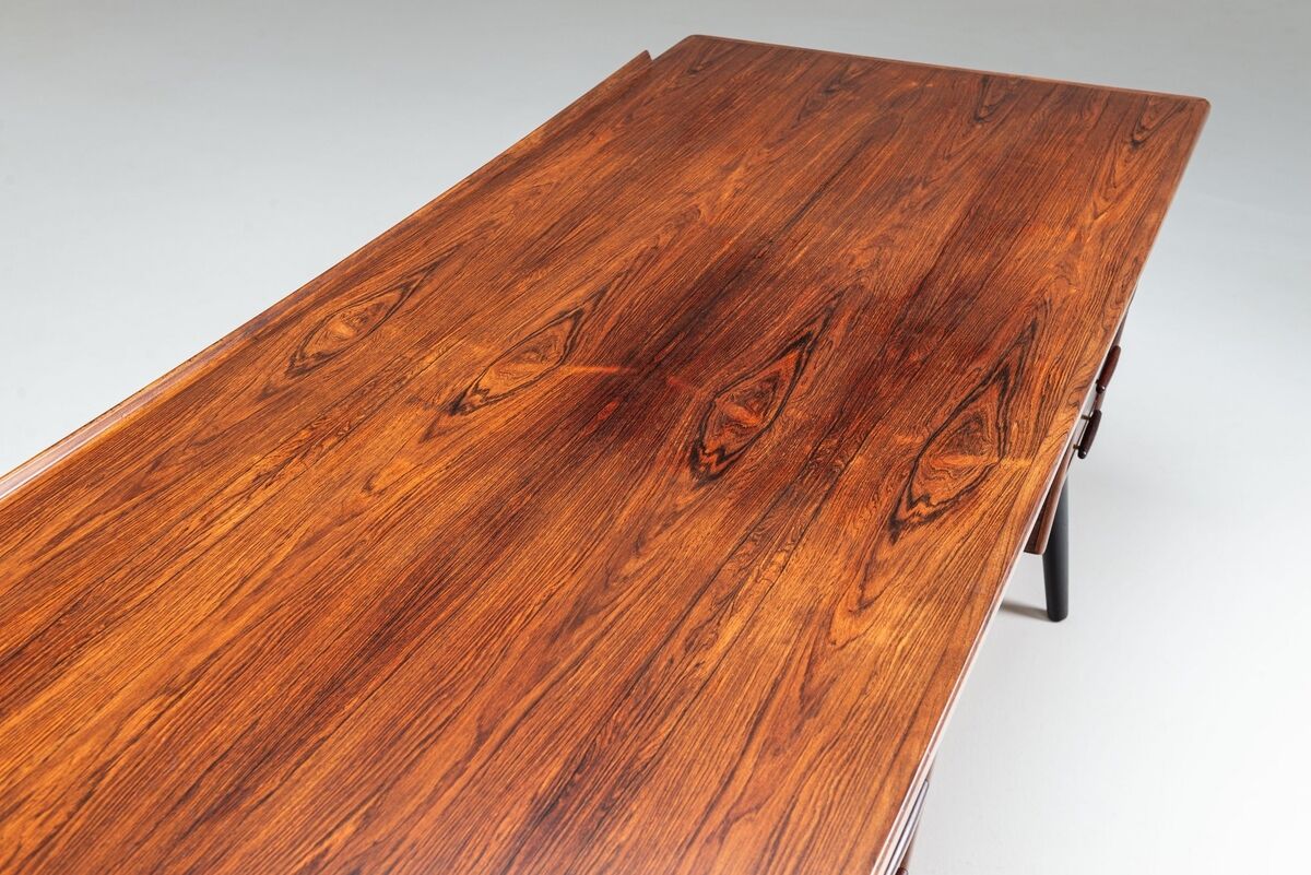 Scandinavian executive desk in rosewood with bar Denmark 1960