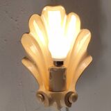 Beige ceramic shell lamp wall lamp from the 40s