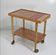 Vintage rolling bar or serving trolley, red ceramic, 1950s design