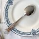 10 Vintage Rocaille Style Metal Soup Spoons