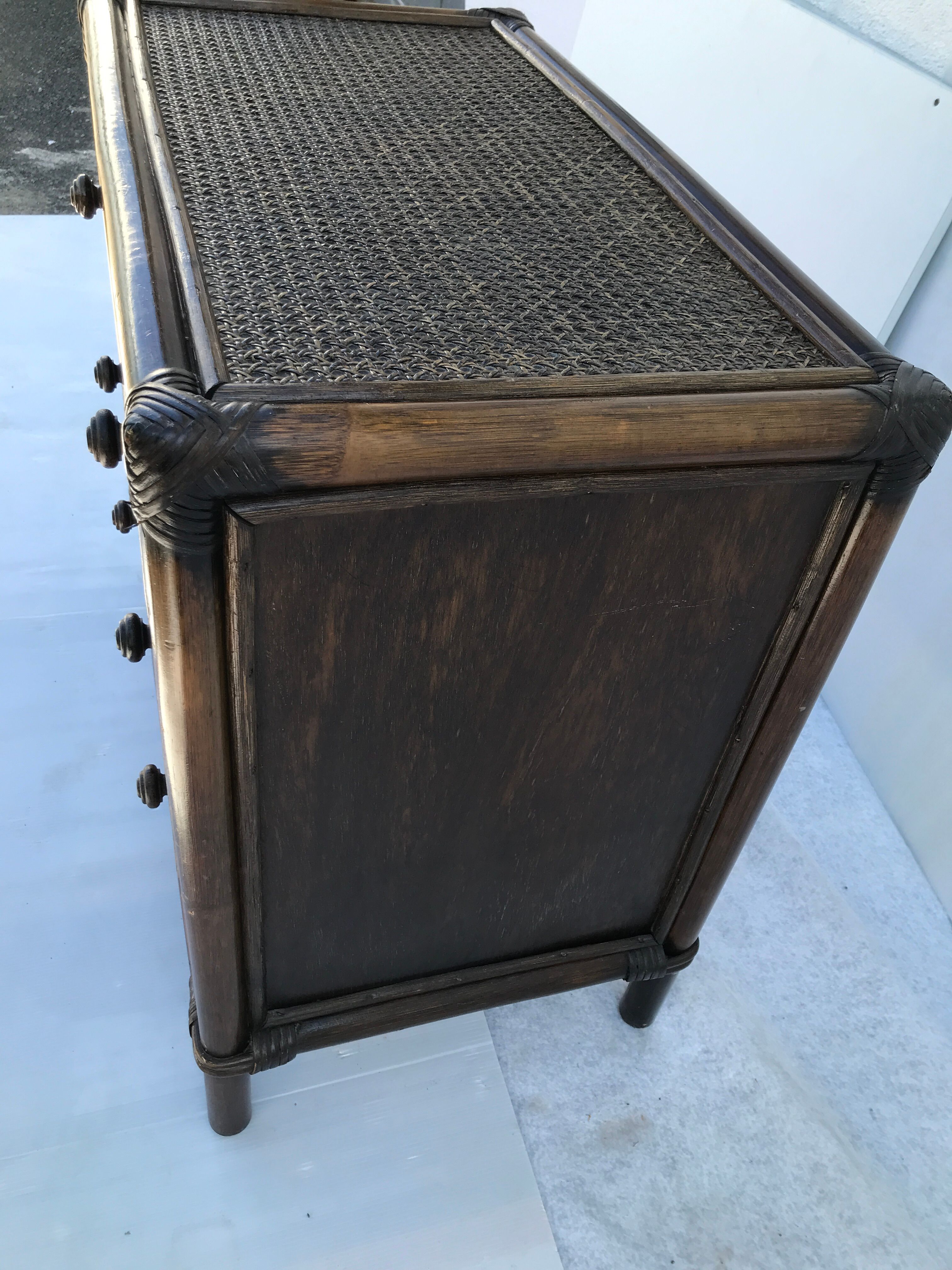 Rattan chest of drawers and canning 60s-70s