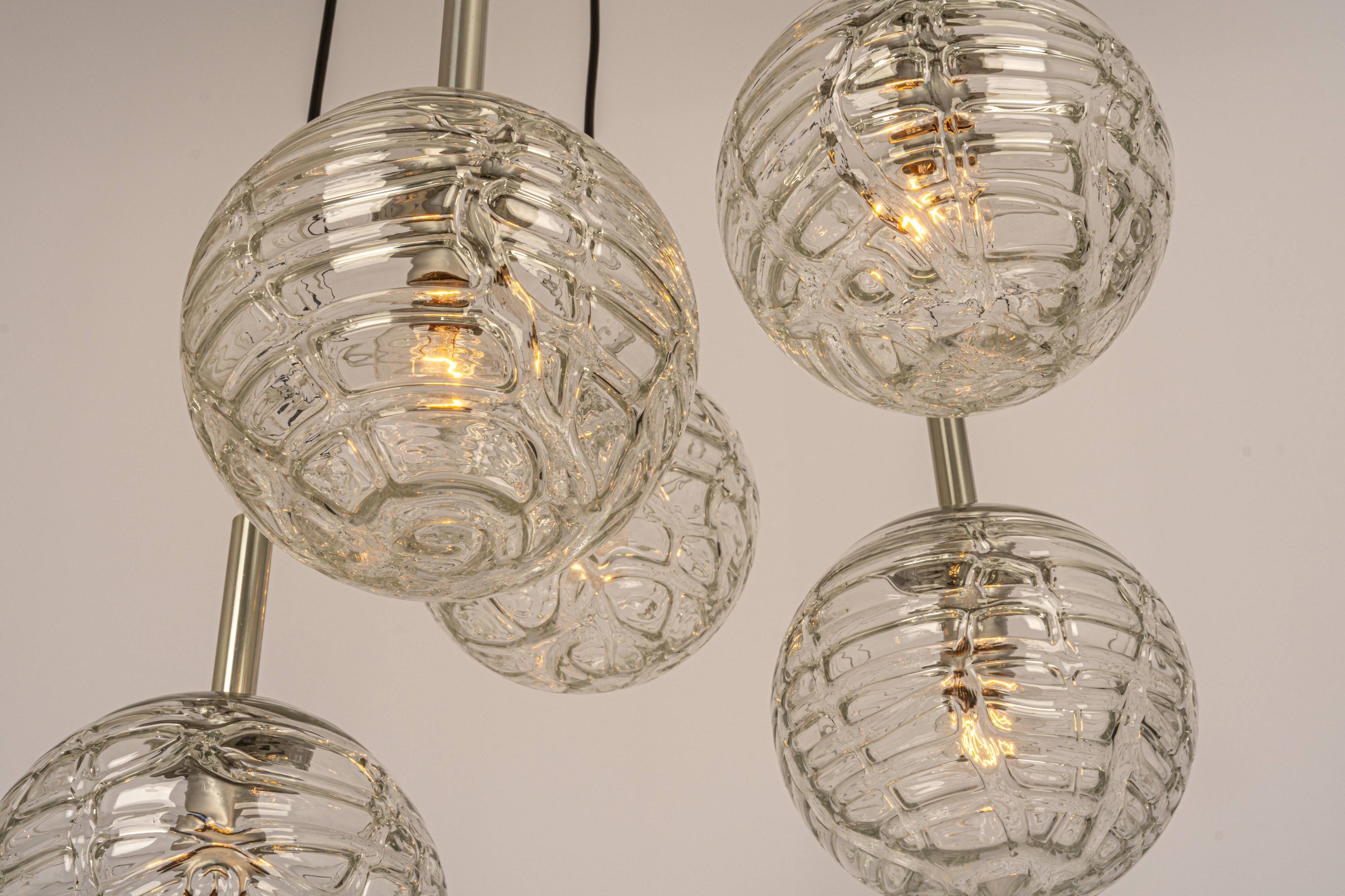 Cascading chandelier in Murano glass by Doria, Germany, 1970s.