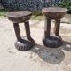 Lot de 2  Petits Tabourets africains Bamiléké