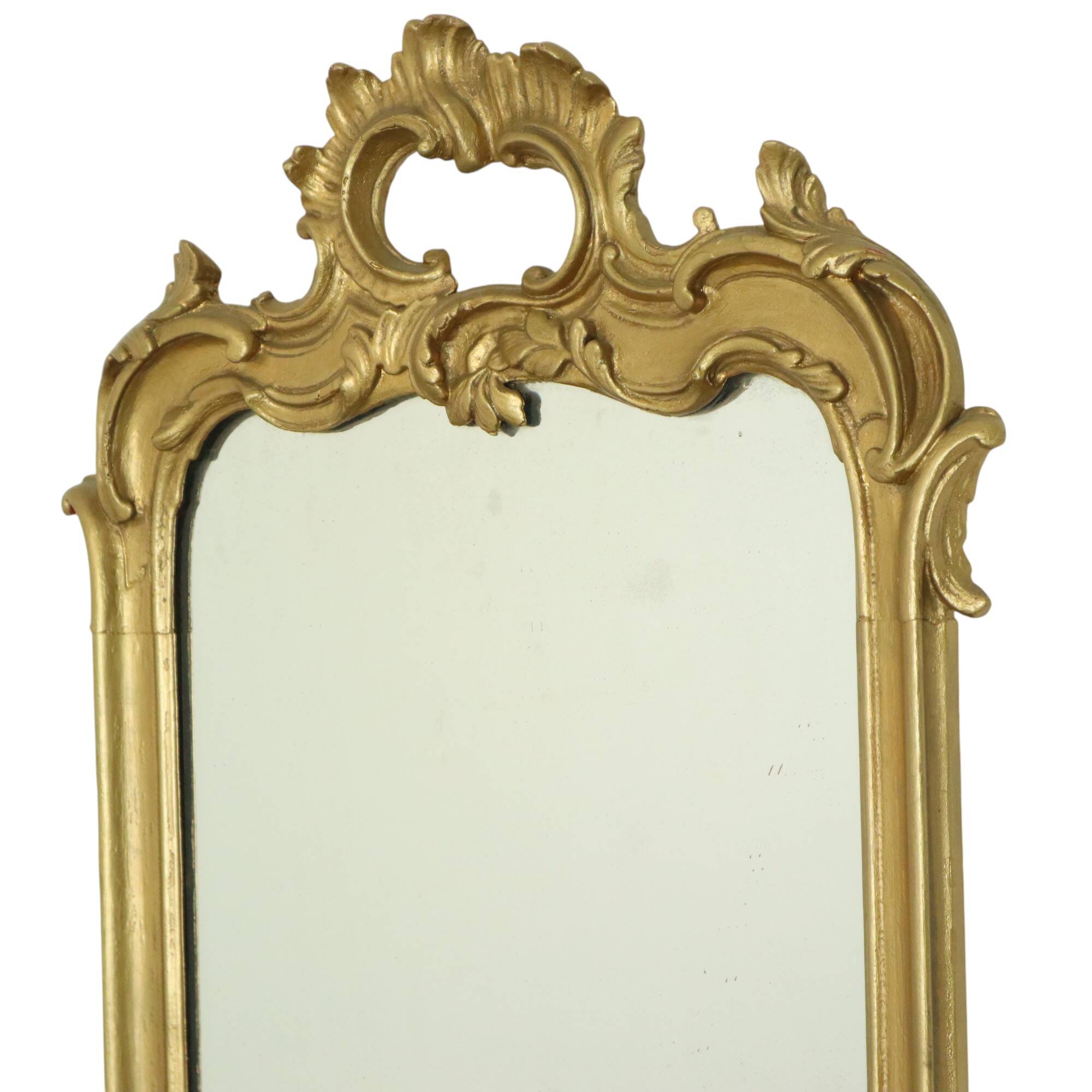 Miroir ancien français doré de style baroque du XIXe siècle 148 cm