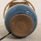 Lampe boule de chevet vintage en grès vernissé et corde de jute