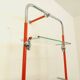 Modular bookshelf in vintage Bauhaus style, red metal, chrome.