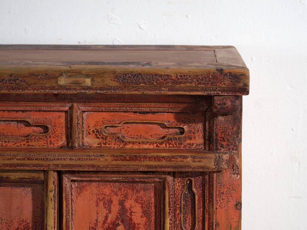 Shanxi buffet in original red paint with four drawers – China, circa 1930