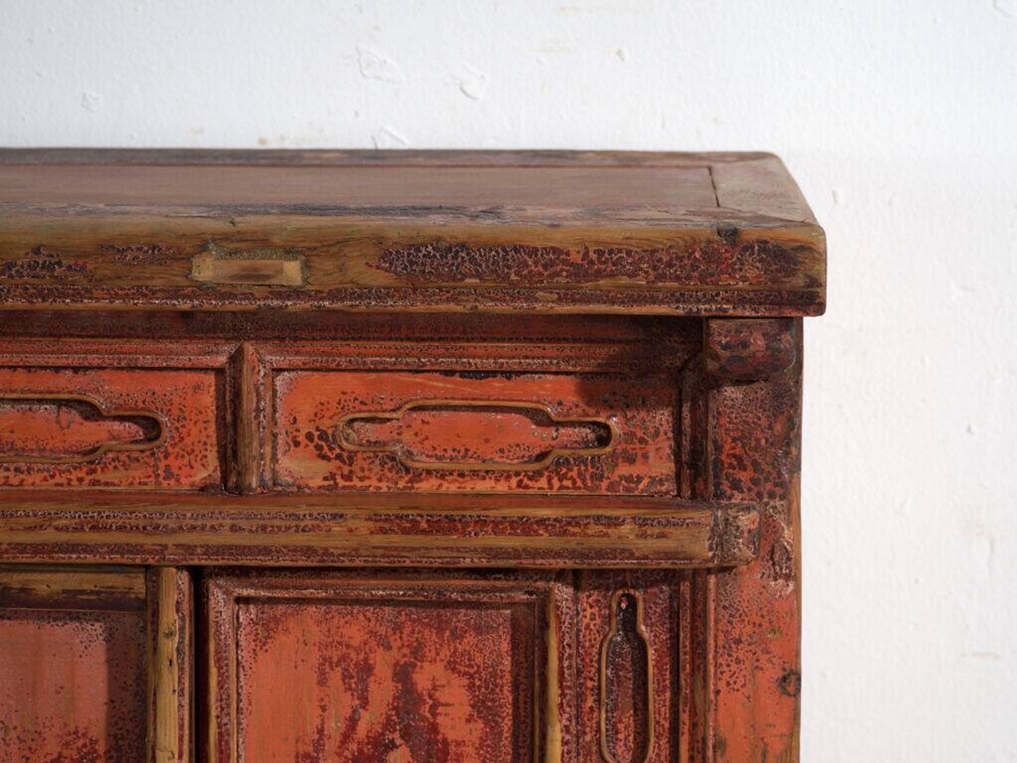 Shanxi buffet in original red paint with four drawers – China, circa 1930