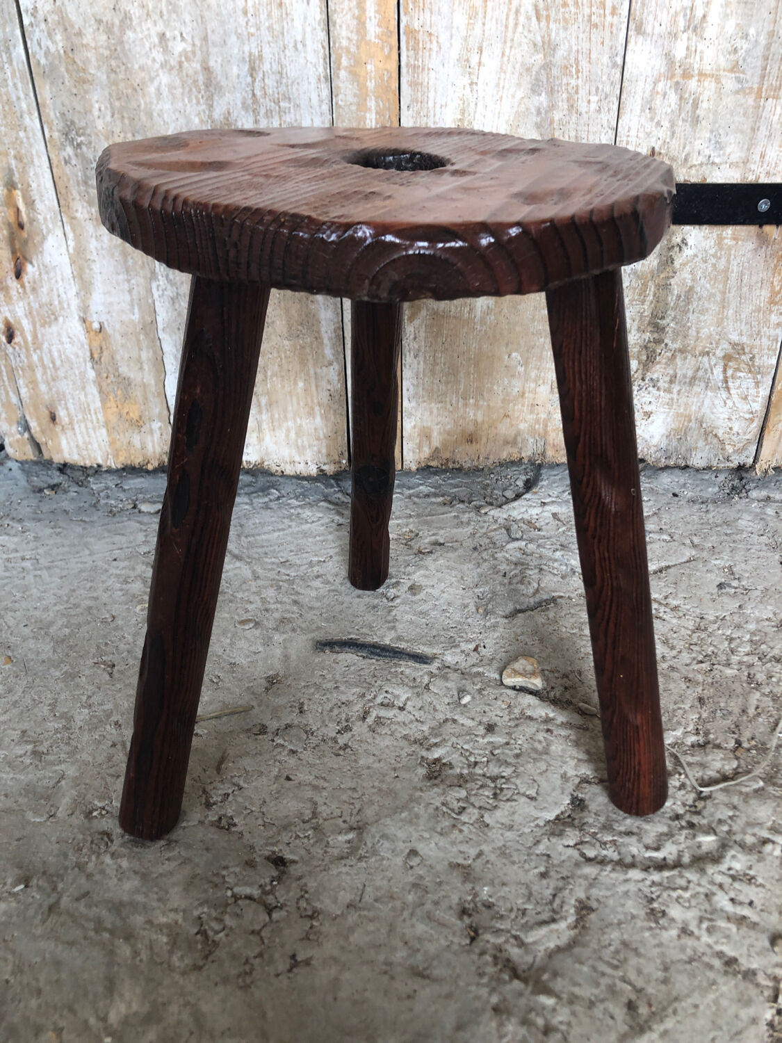 Vintage wood picking stool #a227
