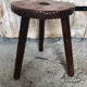 Tabouret de traite tripode bois vintage #a227