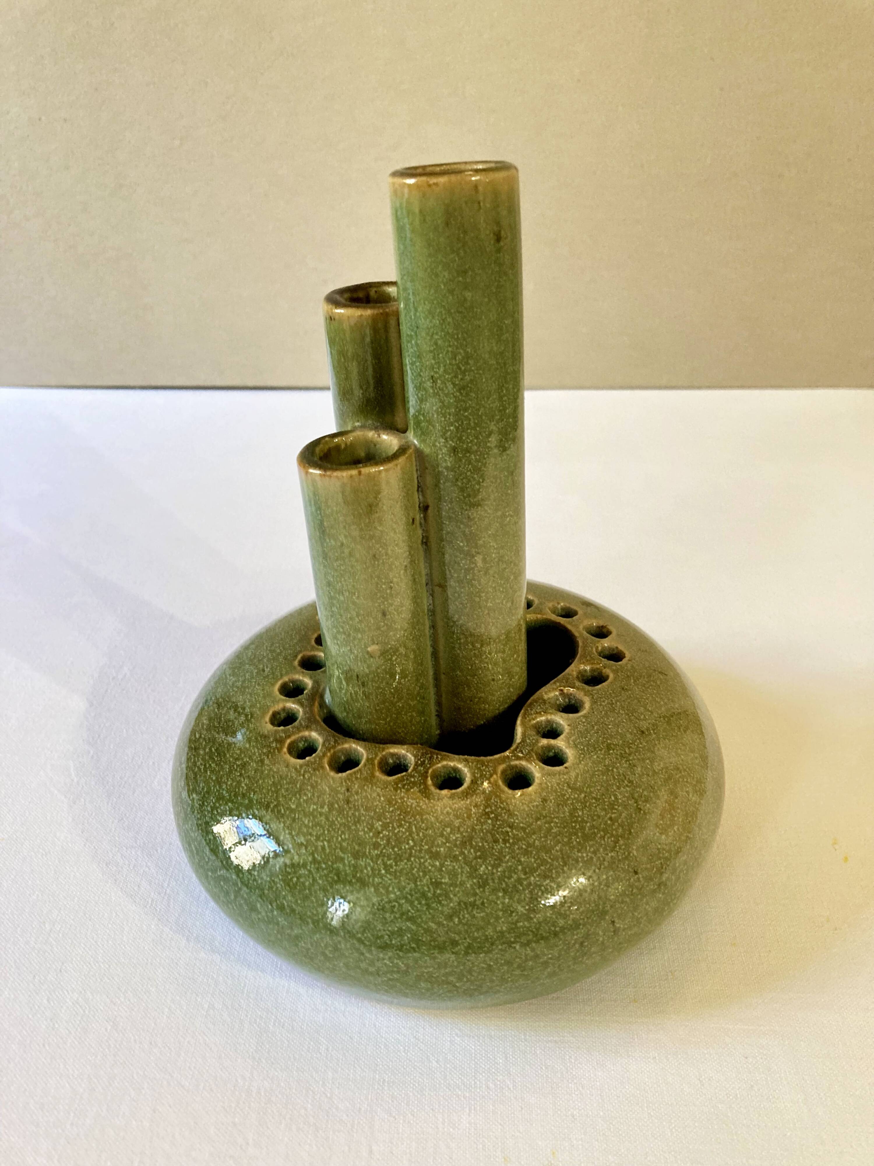 Vase soliflore 3 branches en céramique artisanale