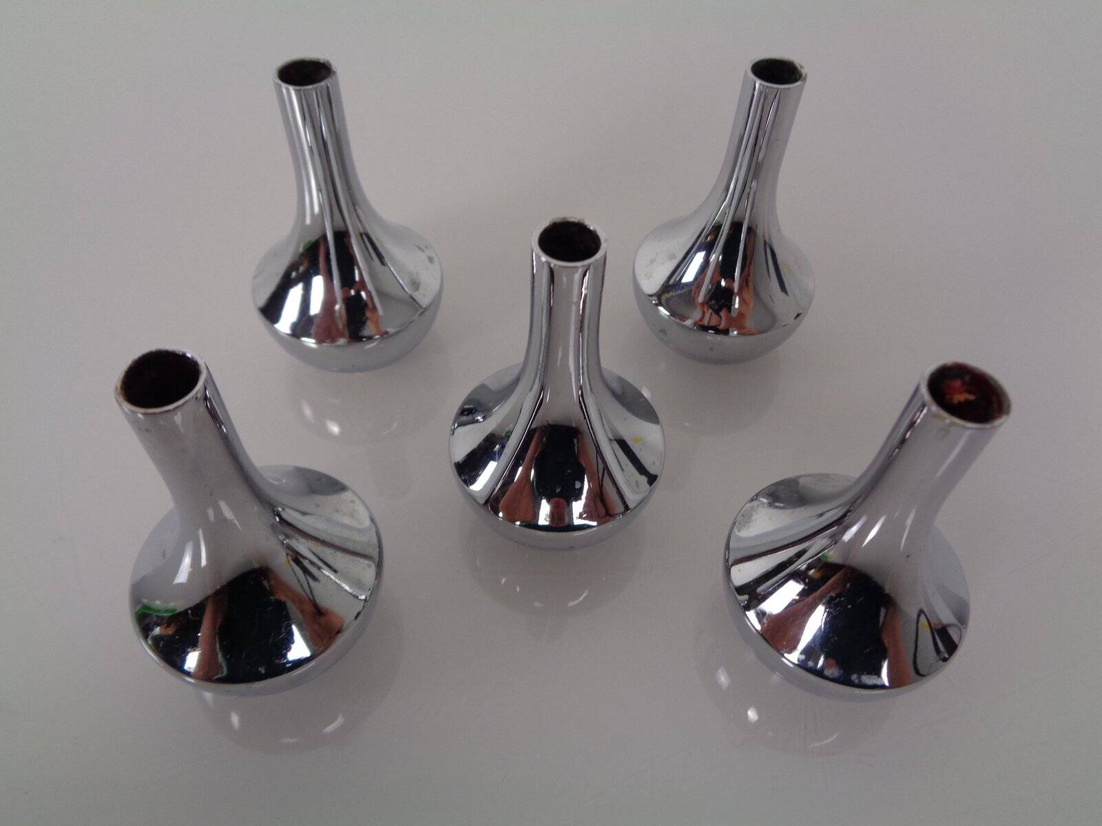 Chrome-Plated Candleholders by Quist, Germany, 1960s, Set of 5
